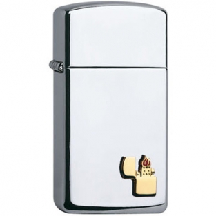 Zippo slim chrome polished emblem